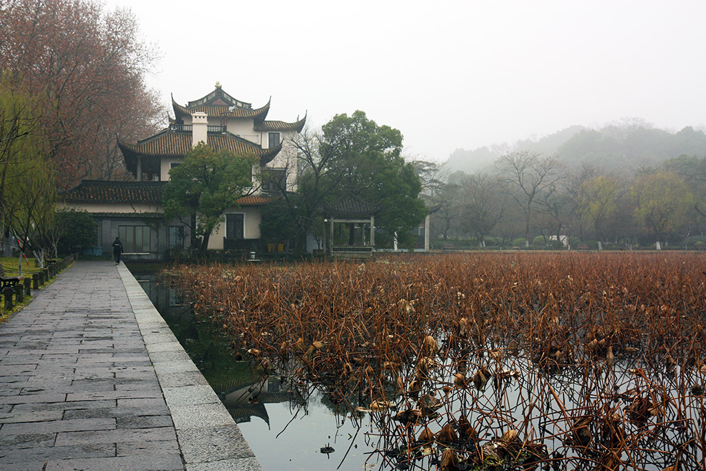 West Lake House with Lotus