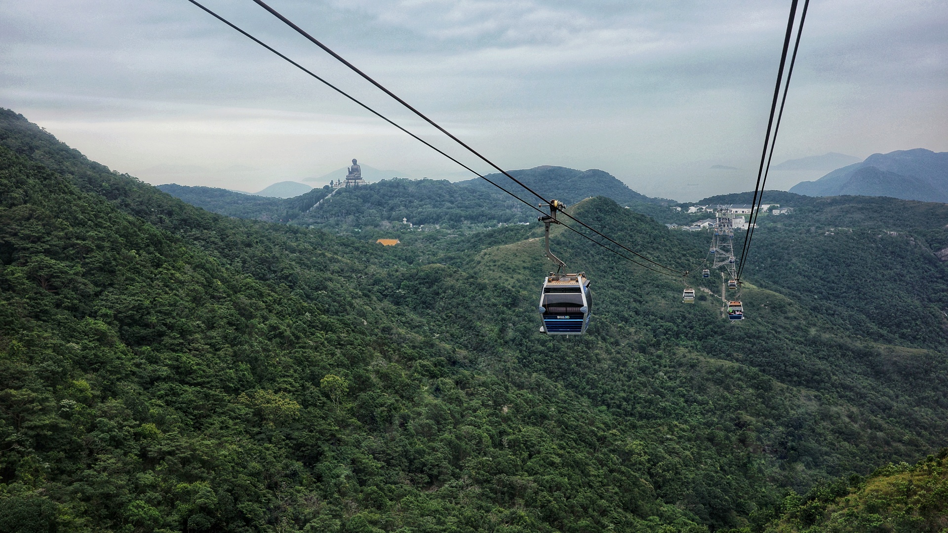 View from the cable car on the way up